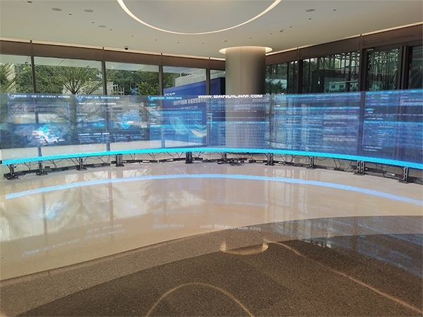 Case study of Guangzhou LED curved crystal film soft screen